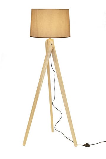 Staande Lamp Driepoot Hout - Valott Bamboo (Staande Lampen), Ophalen of Verzenden, Nieuw, Hout