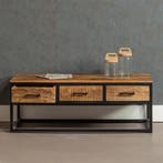 Salontafel Mangohout Owen 120 cm, Huis en Inrichting, Tafels | Salontafels, Verzenden, Nieuw, Industriële meubels, Overige vormen