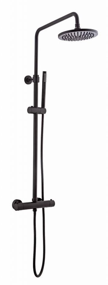 Saniflex black series opbouw doucheset rond mat zwart, Verzenden, Nieuw