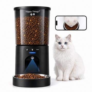Happy Things® SmartBite Automatische Voerbak Kat met Camera, Ophalen of Verzenden, Zo goed als nieuw