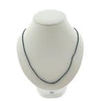 Kralenketting van blauwe moissanite met gouden slot, Sieraden, Tassen en Uiterlijk, Kettingen, Gebruikt, Overige kleuren, Ophalen of Verzenden