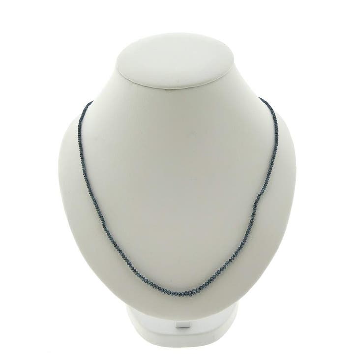 Kralenketting van blauwe moissanite met gouden slot, Sieraden, Tassen en Uiterlijk, Kettingen, Overige kleuren, Gebruikt, Met edelsteen
