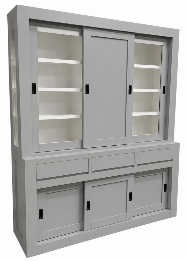 Buffetkast grijs Schagen 180cm dichte middendeur, Huis en Inrichting, Kasten | Buffetkasten, Ophalen of Verzenden
