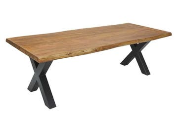 Massief houten eettafel MAMMUT NATURE 240cm acaciaboom rand, Ophalen of Verzenden, Nieuw