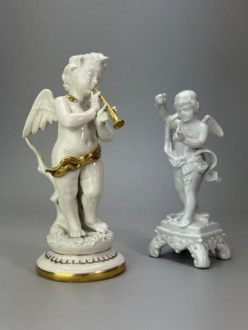 Beeld, Putti in stile Capodimonte - 30 cm - Porselein