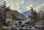 Europese school (XX) - “Where Mountains Speak in Streams”, Antiek en Kunst, Kunst | Schilderijen | Klassiek