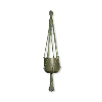 Plantenhanger Jazzy Olijfgroen - Katoen - Macramé -, Ophalen of Verzenden, Nieuw