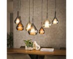 Hanglamp 4+3 wings mix glass - Zwart, Ophalen of Verzenden, Nieuw
