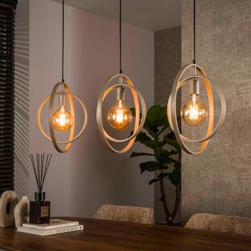 *WOONWINKEL* Eettafel Hanglamp Cirkels Beige, Huis en Inrichting, Lampen | Hanglampen, Verzenden, Nieuw