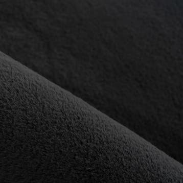 Wasbaar Vloerkleed | Pouffy | Uni | Zwart | 140x200 cm, Verzenden, Nieuw