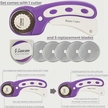 Professionele Rotary Cutter Set 45mm met Snijmat, Liniaal &