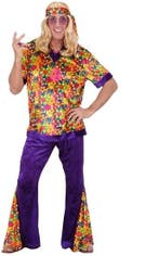 Flower power kleding 3-delig Lavender, Kleding | Heren, Ophalen of Verzenden, Nieuw