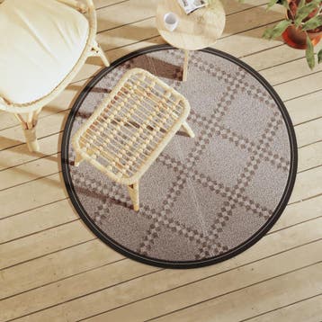 vidaXL Buitenkleed ARAKIL Ø 120 cm polypropeen bruin, Verzenden, Nieuw, Bruin