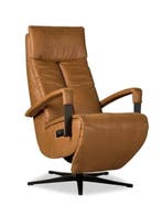 Relaxfauteuil Haaksbergen leder Cognac - Elektrisch + Accu, Huis en Inrichting, Fauteuils, Nieuw, 75 tot 100 cm, Ophalen of Verzenden