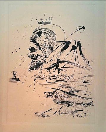 Salvador Dali (1904-1989) - Estudio para un sueño (La vida