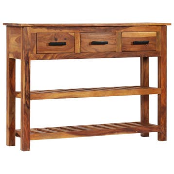 vidaXL Dressoir met 3 lades 110x30x80 cm massief acaciahout, 100 tot 150 cm, Verzenden, Nieuw, 25 tot 50 cm
