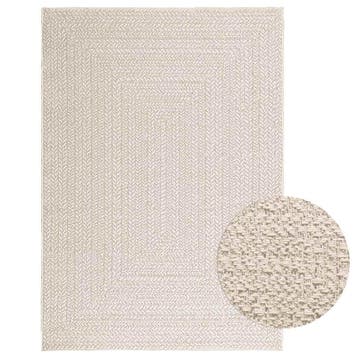 vidaXL Vloerkleed ZIZUR room binnen en buiten 120x170 cm, Verzenden, Nieuw, Crème
