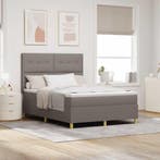 vidaXL Boxspringbed met matras met hoofdeinde Taupe 160 x, Huis en Inrichting, Slaapkamer | Bedden, Verzenden, Nieuw, Stof