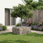 vidaXL Gabion Verhoogd Bed Zilver, Verzenden, Nieuw, IJzer