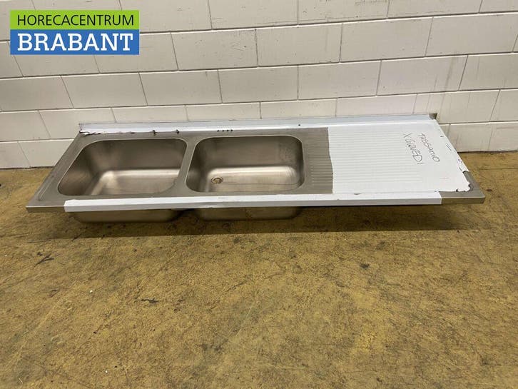 RVS Spoelblad Dubbele spoelbakken 210 x 70 cm Horeca, Zakelijke goederen, Horeca | Keukenapparatuur, Nieuw zonder verpakking, Ophalen of Verzenden