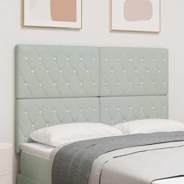 vidaXL Hoofdbord Lichtgrijs 160 cm Fluweel, Huis en Inrichting, Slaapkamer | Bedden, Verzenden, Nieuw, Stof