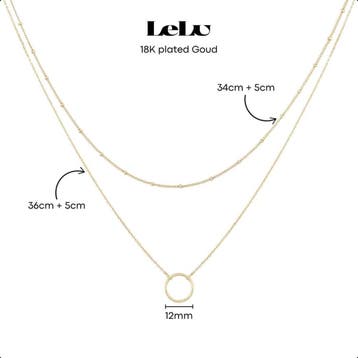 Lelu Ketting Dames - Goudkleurig - Gold Plated - 2 delig -, Ophalen of Verzenden, Zo goed als nieuw, Lelu