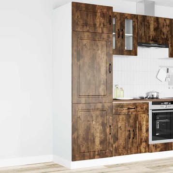 vidaXL Keukenkast Kalmar bewerkt hout gerookt eikenkleurig, Verzenden, Nieuw, Bruin
