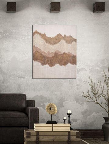 HANDGEMAAKTE MUURSCHILDERING BROWNY CM 80X3,7X100, Ophalen of Verzenden, Nieuw