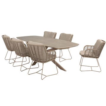 4 Seasons Fabrice tuinset 7-delig - Prado tuintafel 240x105, Verzenden, Nieuw