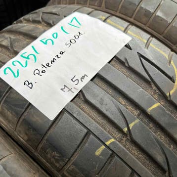 4 x Bridgestone Potenza S001 225-50-17 Zomerbanden 7,5mm, Gebruikt, 17 inch, Ophalen of Verzenden, Band(en)