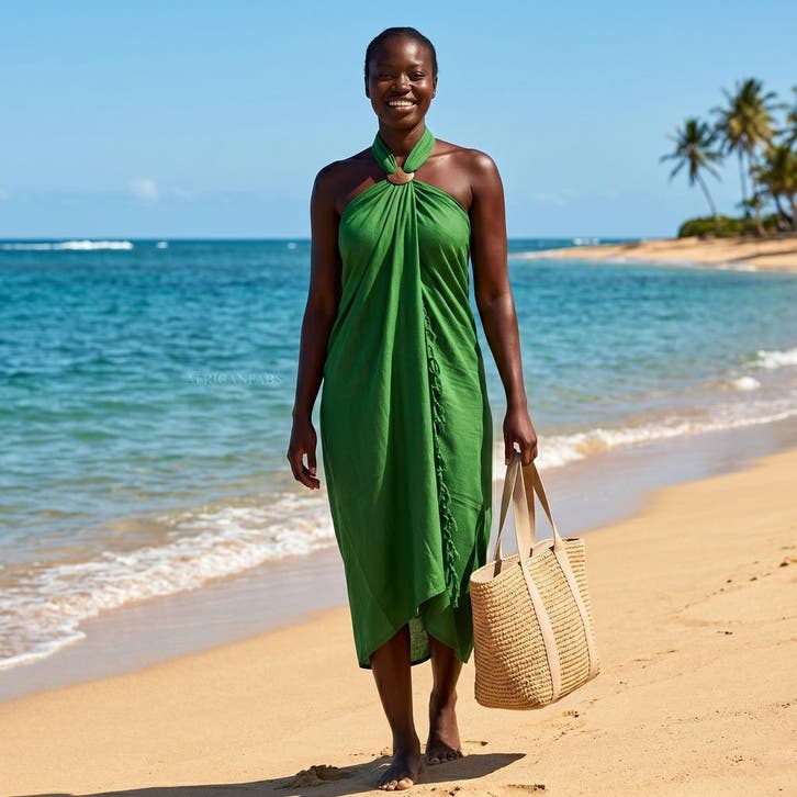 Sarong / pareo - Strandkleding wikkelrok - Groen, Kleding | Dames, Badmode en Zwemkleding, Nieuw, Ophalen of Verzenden