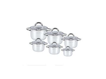 Veiling - RVS Pannenset 12-Delig  5-Laags Bodem, Huis en Inrichting, Keuken | Potten en Pannen, Nieuw