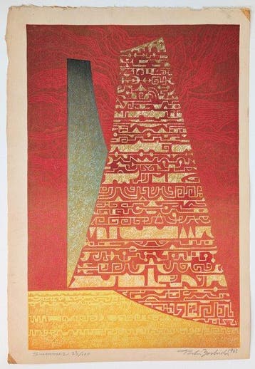 Yoshida Tshi • Zomer • 1963 • Abstract • Handgesigneerd •