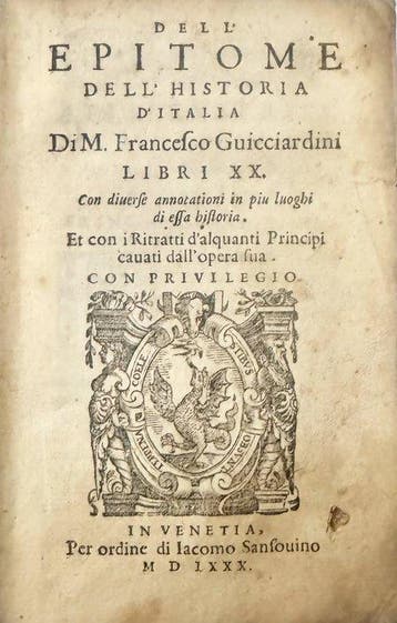 Francesco Guicciardini - Epitome dellhistoria dItalia -