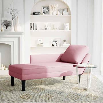 vidaXL Chaise longue met kussen en rechterarmleuning fluweel, Verzenden, Nieuw