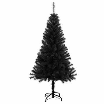 vidaXL Kunstkerstboom met standaard 150 cm PVC zwart, Verzenden, Nieuw