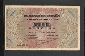 Spanje. - 1000 Pesetas 1938 - Pick 115a