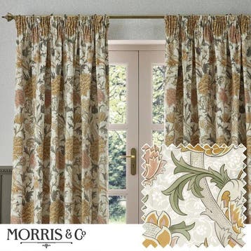 Morris & Co.. - Een paar gordijnen van chenille