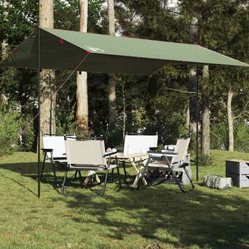 vidaXL Kampeerluifel waterdicht 400x294 cm groen, Verzenden, Nieuw, Tot en met 2