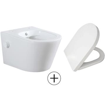 Wiesbaden Vesta Wandcloset Rimless met Bidetkraan - Koud, Doe-het-zelf en Verbouw, Sanitair, Ophalen of Verzenden, Nieuw