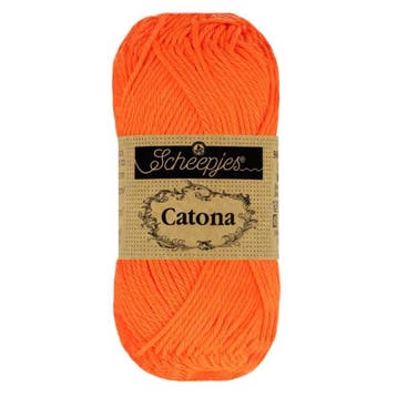 Scheepjes Catona 25g - 603 Neon Orange, Ophalen of Verzenden, Nieuw, Breien of Haken, Wol of Garen