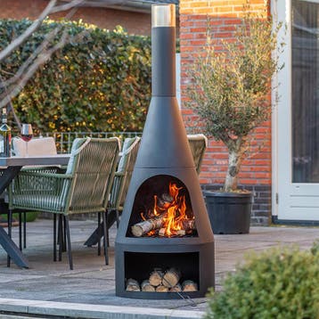 Tuinhaard Kingston XL - Ø 55 x 160 cm | met houtopslag, Tuin en Terras, Tuinhaarden, Verzenden, Nieuw