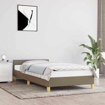 vidaXL Bedframe zonder matras 100x200 cm stof taupe, 100 cm, Eenpersoons, Verzenden, Nieuw