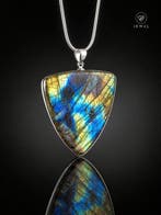 Labradoriet Statement Ketting - 925 Sterlingzilver –