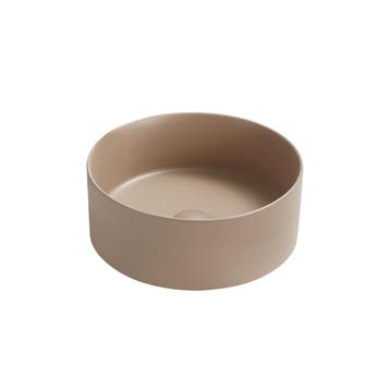 Waskom Valentina 35x35x14cm mat beige inclusief afvoerplug, Verzenden, Nieuw