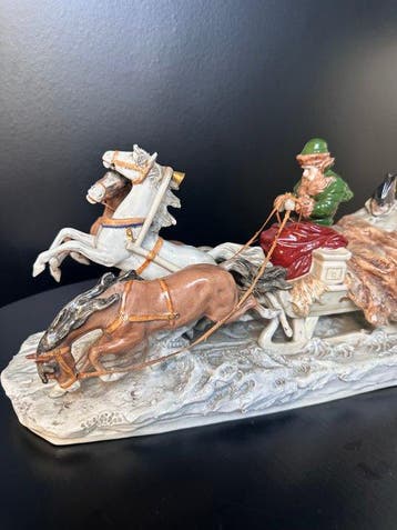 Scheibe-Alsbach - Beeldje - Napoleon’s Flight from Russia,, Antiek en Kunst