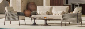 Fiave stoel bank loungeset 3 delig bronze clouded rope SUNS, Ophalen of Verzenden, Nieuw