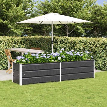 vidaXL Plantenbak Antraciet 195 x 50 x 45 cm Gegalvaniseerd, Verzenden, Minder dan 60 cm, Nieuw, Metaal