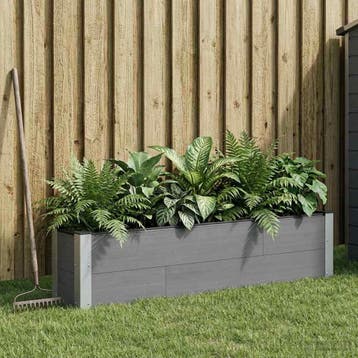 vidaXL Verhoogde plantenbak Grijs 150 x 30 x 36 cm WPC en, Verzenden, Nieuw, Minder dan 60 cm, 30 tot 60 cm