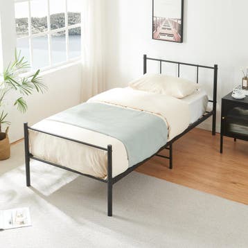 Metalen bedframe Hercules incl. bedbodem 90x200 cm zwart, Verzenden, Nieuw